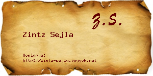 Zintz Sejla névjegykártya